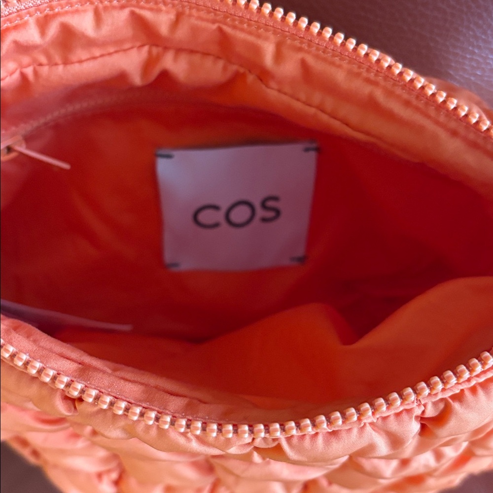 COS Orange Quilted Puffy Bag - Picture 6 of 7